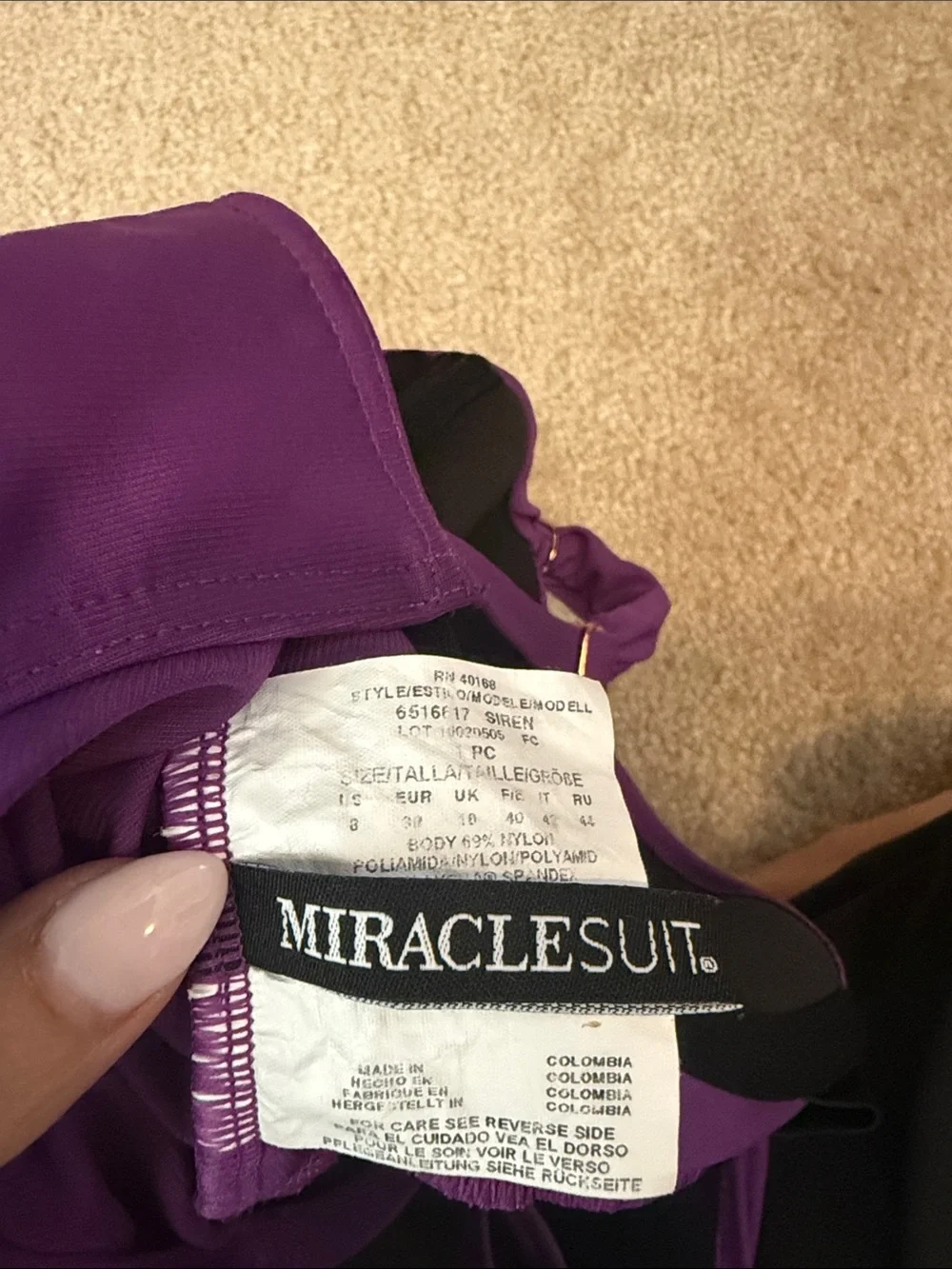 Miraclesuit Purple One-Piece Swimsuit  - Classic Ruched Design